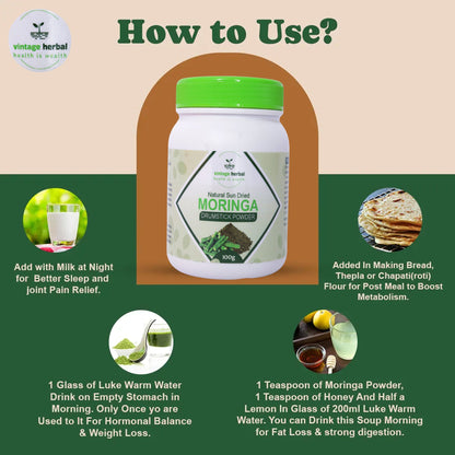 Moringa Drumstick Powder - Nutrient-Rich Miracle Green Superfood BUY 1 GET 1 FREE